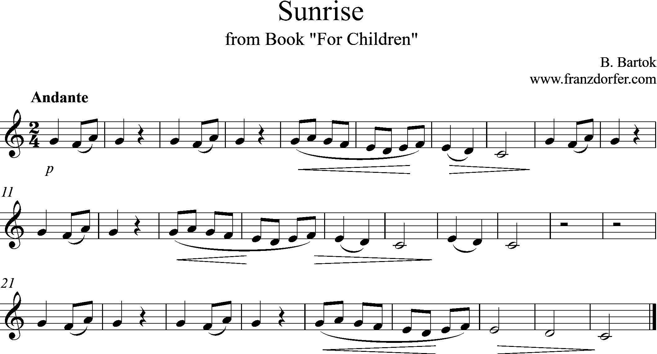 Sheetmusic Clarinet Sunrise